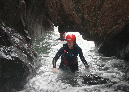 A Lady Coasteering In Bournemouth