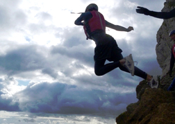 Coasteering Person Mid Jump