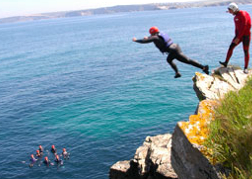 Coasteering Person Mid Jump