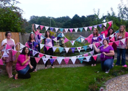 Hen Party showing their bunting