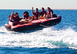 Stag Party On A Crazy Sofa on the water