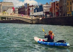 Kayaking through Dublin
