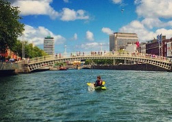 Kayaking through Dublin