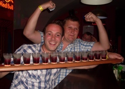 Row of shots and a stag party