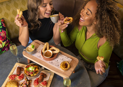 Hens enjoying food at Cuban Afternoon Tea