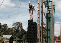 hen taking part in high adventure