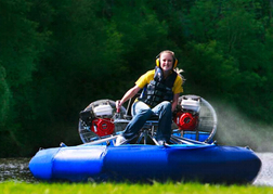 Lady hovercrafting