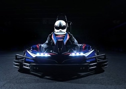 Indoor Kart lit up with back shadow