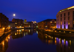 River at night in Leeds