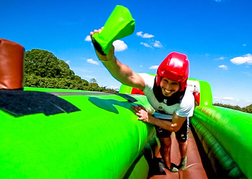 West Country Games stag playing bungee rope games