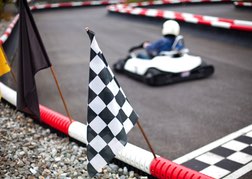 karting track with flag