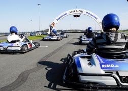 stag party in Outdoor karts on the grid in Hamburg