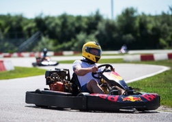 Outdoor Race Kart racing around a corner