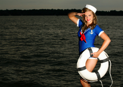 Lady dressed as a sailor