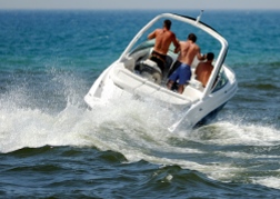 Powerboat Leaving shore