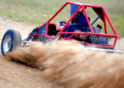Rage Buggy Wheel Spinning and kicking Up dust