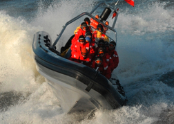 RIB Boat Catching a Wave in Tallinn