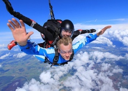 a sky diver from a stag party