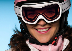 Lady with ski Goggle on