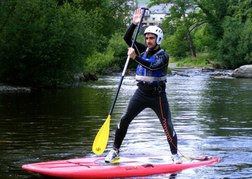 SUPing in North Wales on a flat river to start with