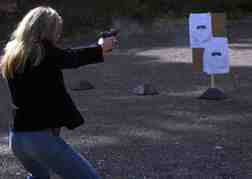 Lady from a hen party target shooting