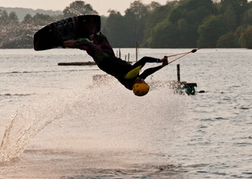 Wakeboard lady getting air