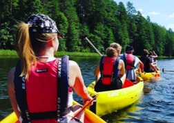 Group canoeing