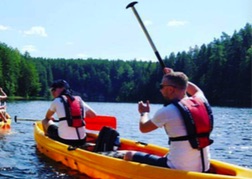 Stags canoeing