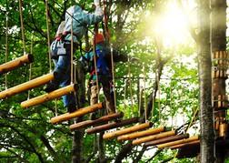 Man From A Stag Party taking part in an obstacle course