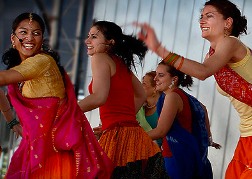 hen party taking part in a Bollywood Dance Class