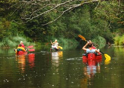 Group Canoeing down river Wye