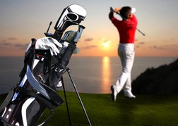 Golfer & Golf Bag