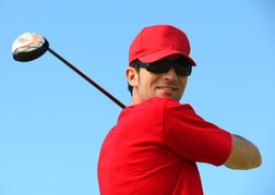 Golfer Taking A Swing