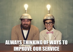 Always thinking of ways to improve our service DesignaVenture with their thinking caps on