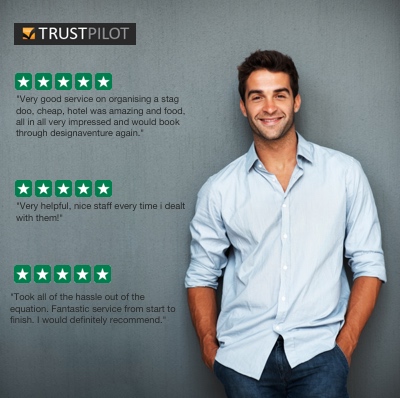 DesignaVenture Trustpilot reviews with man leant up against the wall