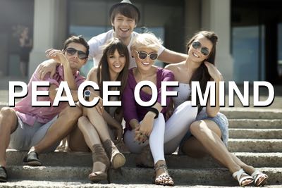 Happy Group Sitting On A Step