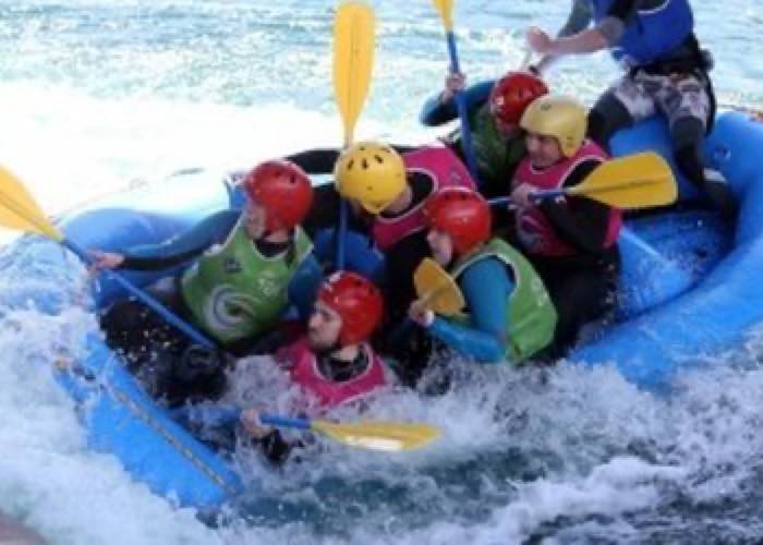 a stag group white water rafting in Cardiff