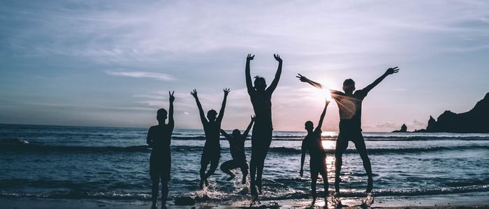 stag party on the beach