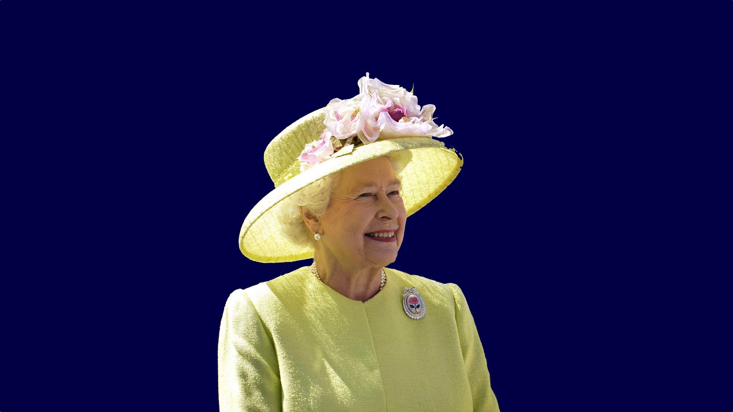 The queen on a dark blue background